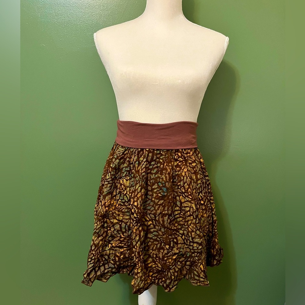 Brown and Yellow Skirt/Shirt